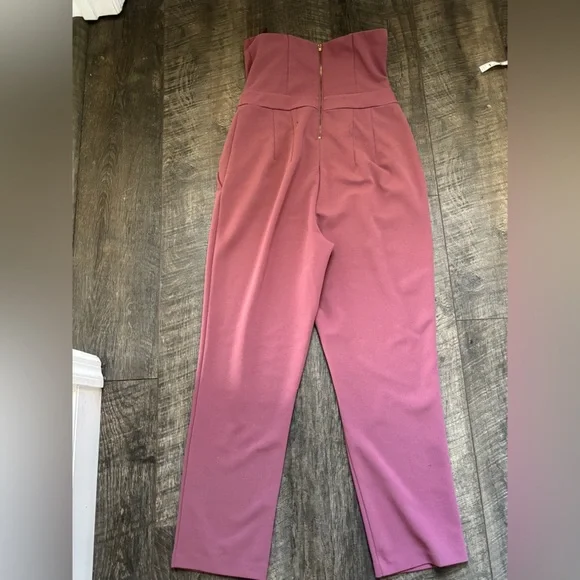 Express Mauve Strapless Jumpsuit - Picture 5 of 6